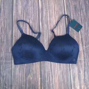 Tommy John Bra Womens 36D Dress Blues Comfort Lace Lightly Lined Wireless New